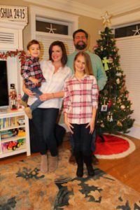 Whitney Bengson Family Photo in front of Christmas Tree