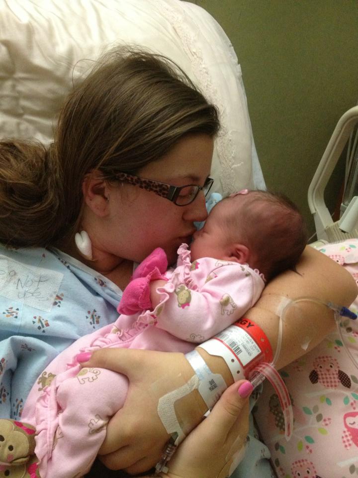 Whitney and daughter after birth