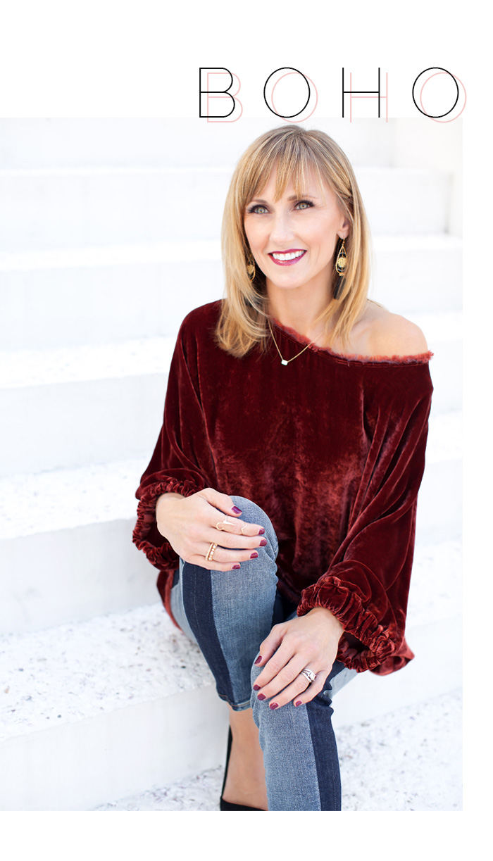 Boho look with denim